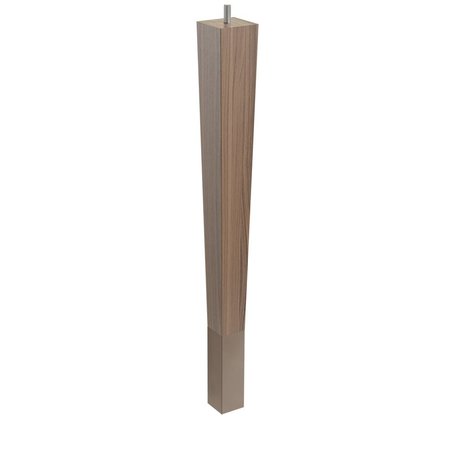 DESIGNS OF DISTINCTION 18" Square Tapered Leg with bolt and 4" Warm Bronze Ferrule - Walnut 01241018WLWB6